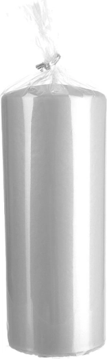Vela cilíndrica mate gris 7 × 18 cm