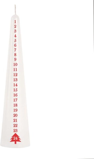 Vela cónica de Adviento blanca 25 cm