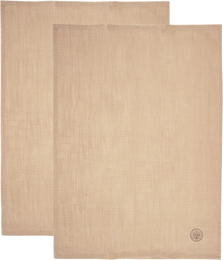 Paños de cocina de algodón beige 70 × 50 cm, set de 2 uds