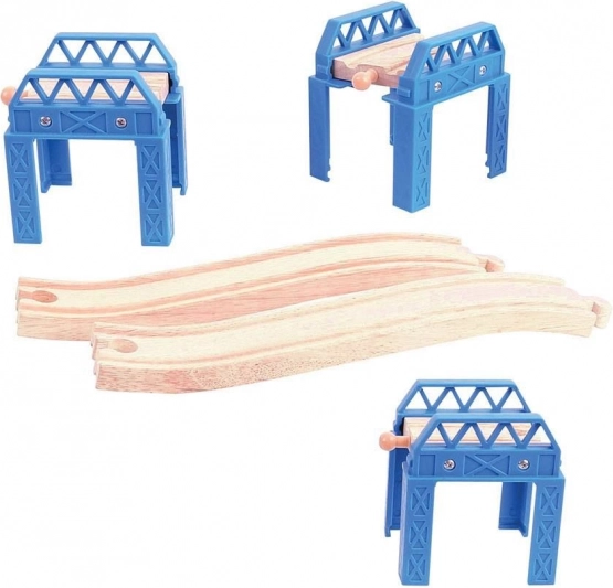 Estructura de puente de madera para vías de tren Bigjigs Rail