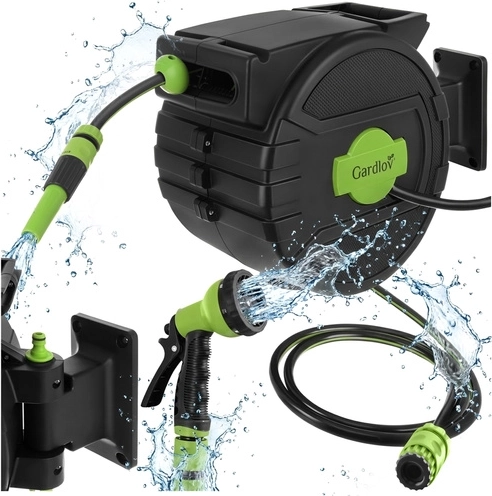 Enrollador automático de pared para manguera de jardín 20 m GARDLOV