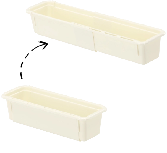 Organizador ajustable de plástico para cajón 25–38 × 9 × 7 cm