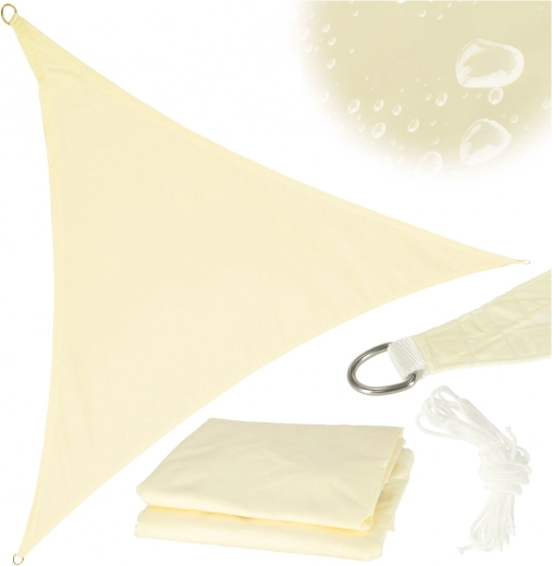 Vela de sombra para exterior impermeable triangular beige 4x4x4 m