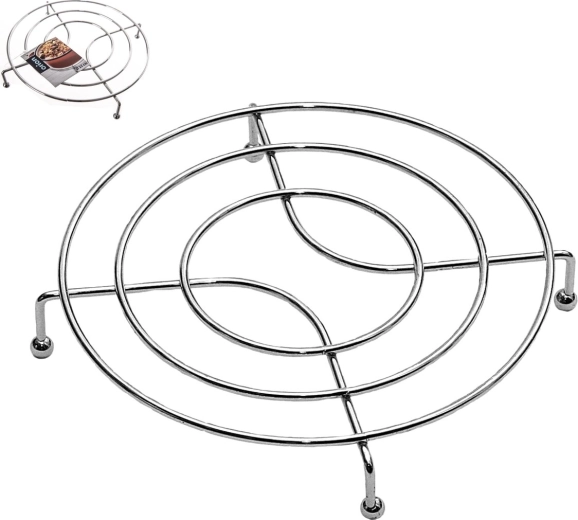 Salvamanteles metálico cromado para olla 22 cm