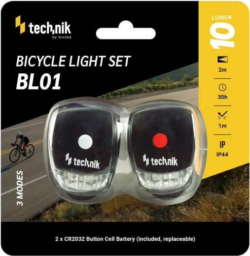 Juego de luces Technik para bicicleta con funda de silicona (delantera y trasera)