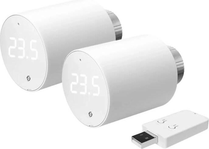 Shelly BLU TRV cabezal termostático con Wi‑Fi y Bluetooth – set de 2 uds con unidad de control