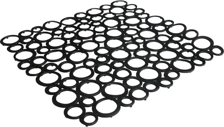 Alfombrilla protectora negra para fregadero 29 × 29 cm