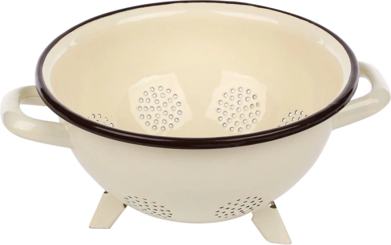 Escurridor esmaltado 22,5 cm crema SILESIA