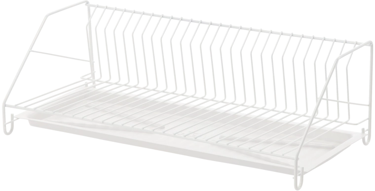 Escurridor de platos de un nivel de 50 cm, lacado en blanco