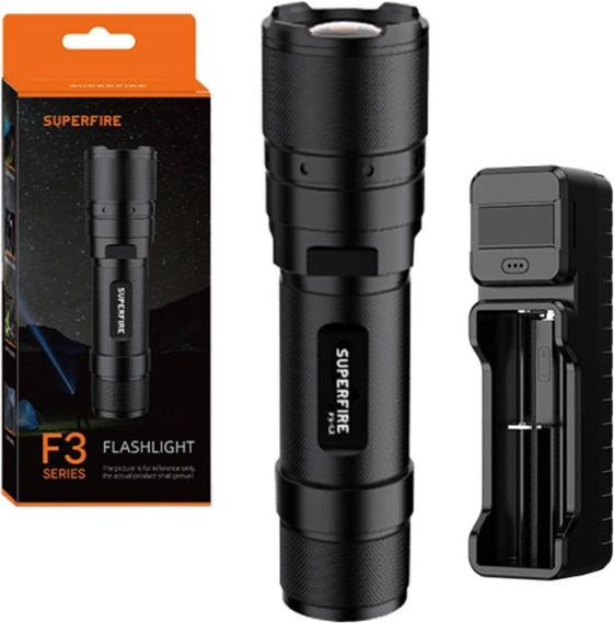 Linterna Superfire con brillo de 570 lm