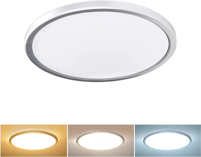 Lámpara LED de techo Solight Acate IP54 24 W 2160 lm 3CCT 30 cm plateada