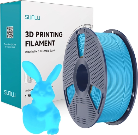 Filamento Sunlu PLA que brilla en la oscuridad azul 1 kg