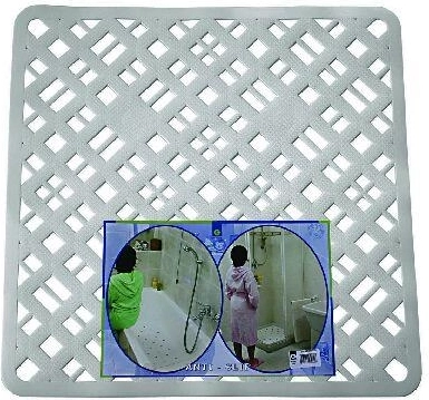 Alfombrilla de goma antideslizante para ducha 54 × 54 cm con rejilla