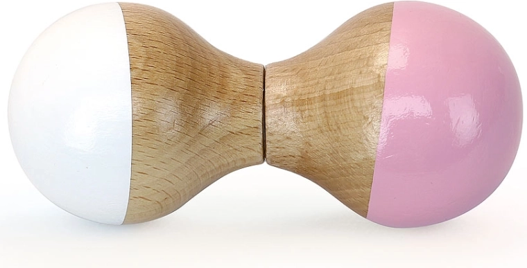 VILAC sonajero de madera para bebés, blanco-rosa