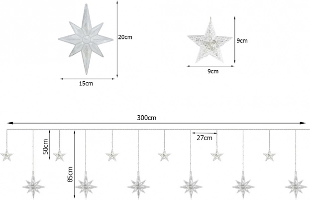 Estrellas decorativas en dos tamaños