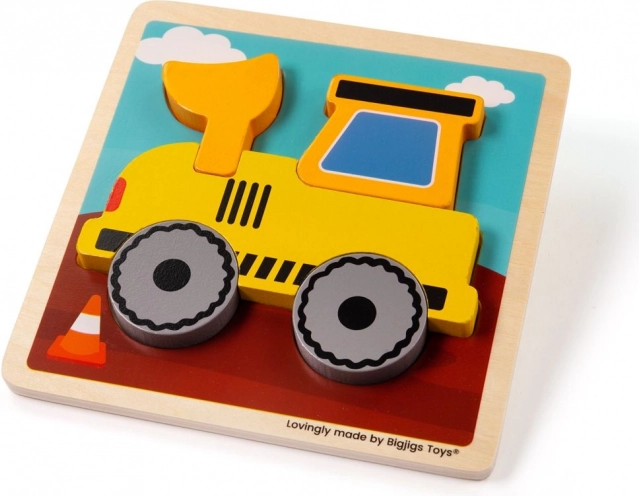 Puzle encajable de excavadora de Bigjigs Toys