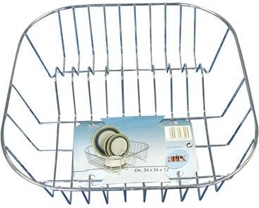 Escurreplatos de acero inoxidable 34 × 34 × 12 cm