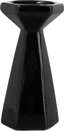 Portavelas cónico negro 17,5 cm