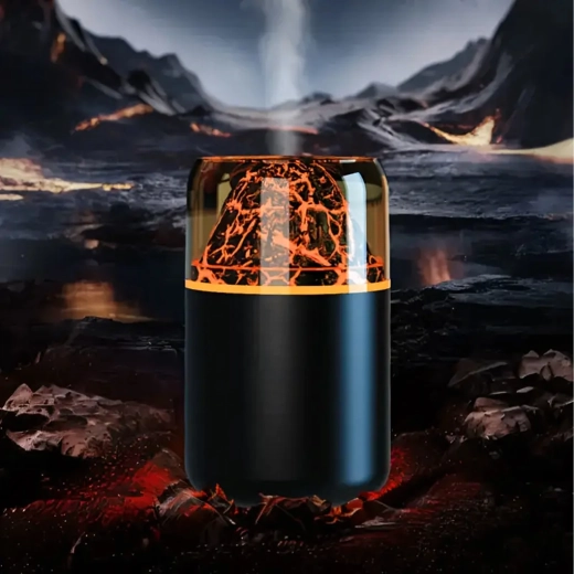Humidificador de aire con LED y efecto volcán – aromaterapia y difusor de aromas
