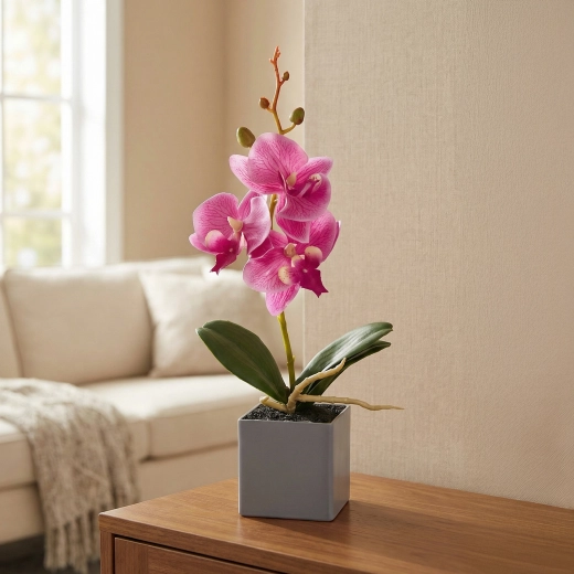 Orquídea decorativa artificial de 29,5 cm - 1 unidad