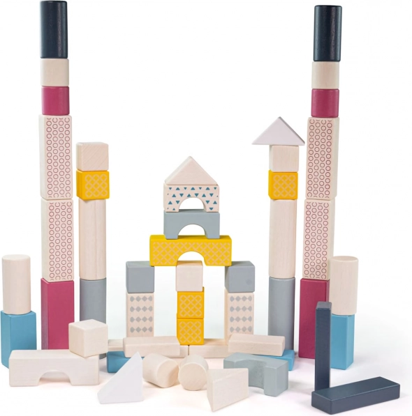 Bigjigs Toys bloques de madera en cubo, 50 uds.