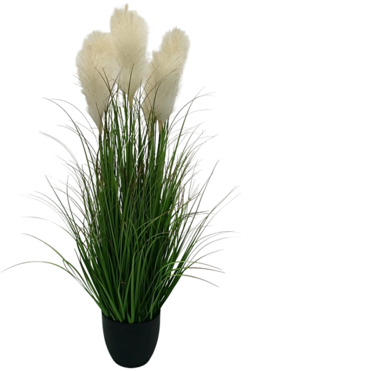 Garden Line hierba de pampas artificial en maceta beige 125 cm