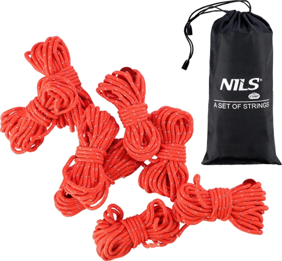 Juego de cuerdas tensores reflectantes NILS Camp 4,15 m con tensores de aluminio