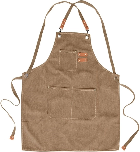 Delantal de cocina con atado cruzado y bolsillos