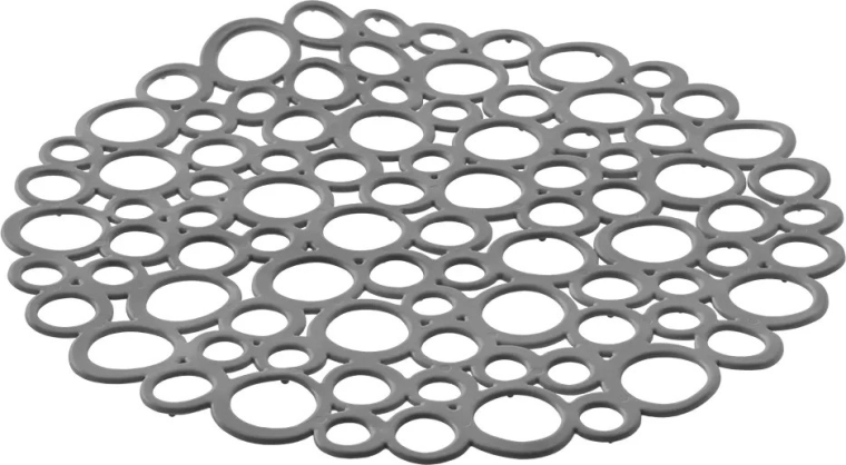 Alfombrilla redonda de escurrido para fregadero 29 cm gris