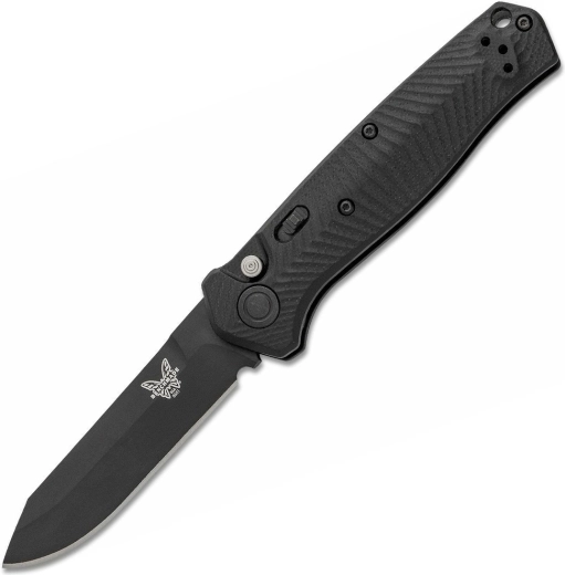 Benchmade Mediator cuchillo automático táctico plegable, completamente negro, 8,4 cm, G10
