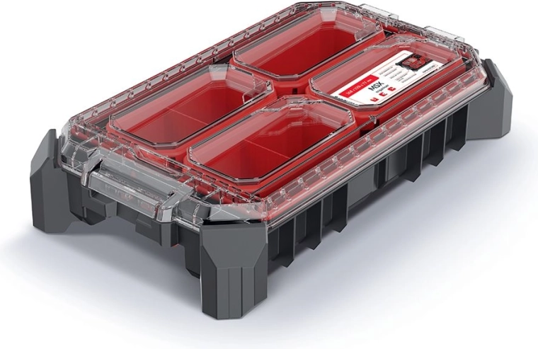 Organizador modular MSX 36,8 × 22,8 × 7,7 cm con tapa transparente