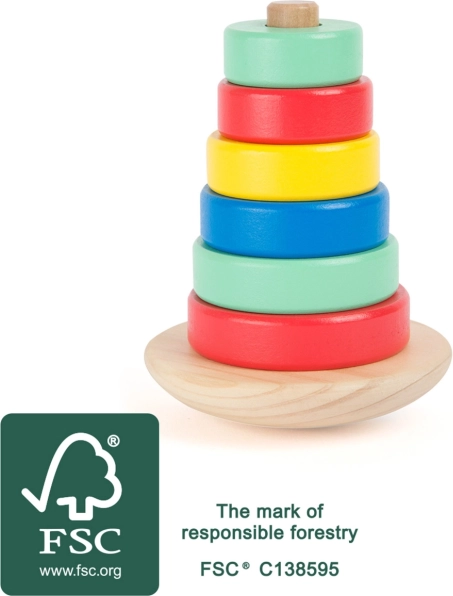 Small foot torre de apilamiento y equilibrio de madera Movere