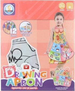 Delantal para pintar para niños con superficie lavable y 12 rotuladores