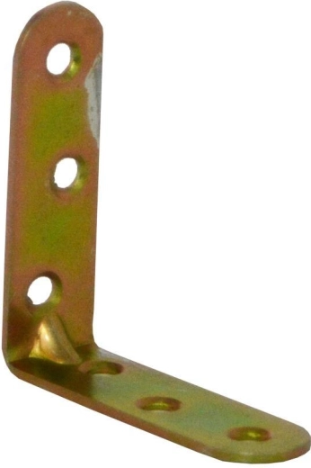 Escuadra de montaje con nervadura 60 × 18 × 2 mm, galvanizado amarillo (15 uds)