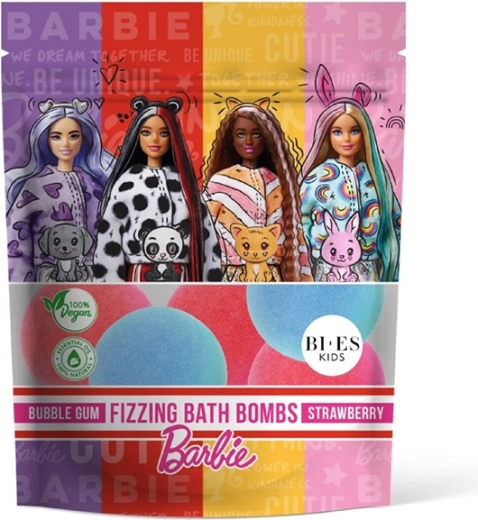 BARBIE bombas de baño efervescentes chicle y fresa 6×55 g