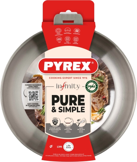 Sartén Pyrex Infinity 24 cm con mango desmontable
