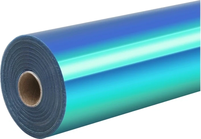 Lámina adhesiva holográfica HTVRONT 30,5 × 90 cm, turquesa - 1 pieza