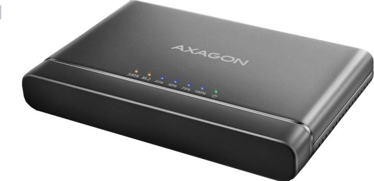 Adaptador USB‑C 10Gbps para NVMe M.2 y SSD/HDD 2.5/3.5" con clonación CLONE MASTER 2