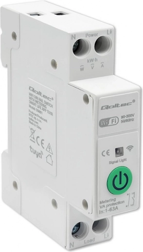 Relé Wi‑Fi 63A para carril DIN con medición de consumo | TUYA | SMART LIFE