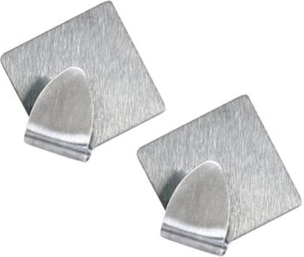 Ganchos autoadhesivos de acero inoxidable TORO – diseño de diamante, 2 uds.