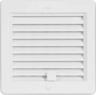 Rejilla de ventilación con persiana 200 × 200 mm blanca