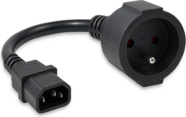 Adaptador IEC 320 C14 a toma francesa, 0,15 m