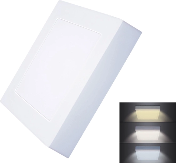 Solight mini panel LED CCT de superficie para techo cuadrado 12 W 900 lm