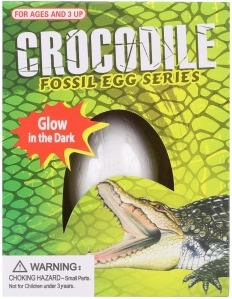 Huevo para excavar con cocodrilo que brilla en la oscuridad