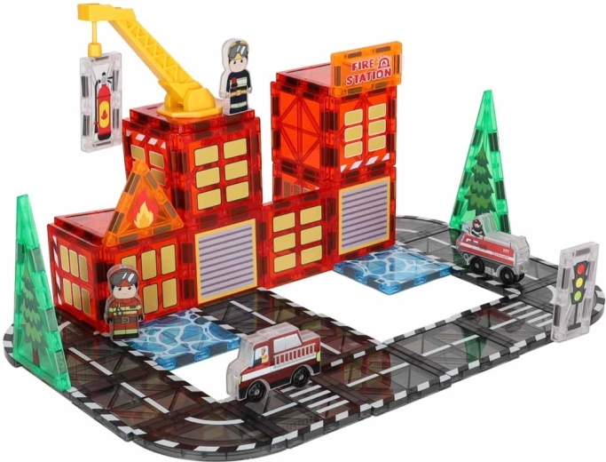 Estación de bomberos y ciudad en un solo set