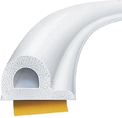 Burlete para ventanas y puertas tipo P, 9 × 5,5 mm, blanco, 100 m