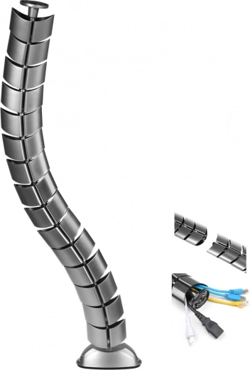 Organizador de cables para mesa MACLEAN MC-768 S, plateado