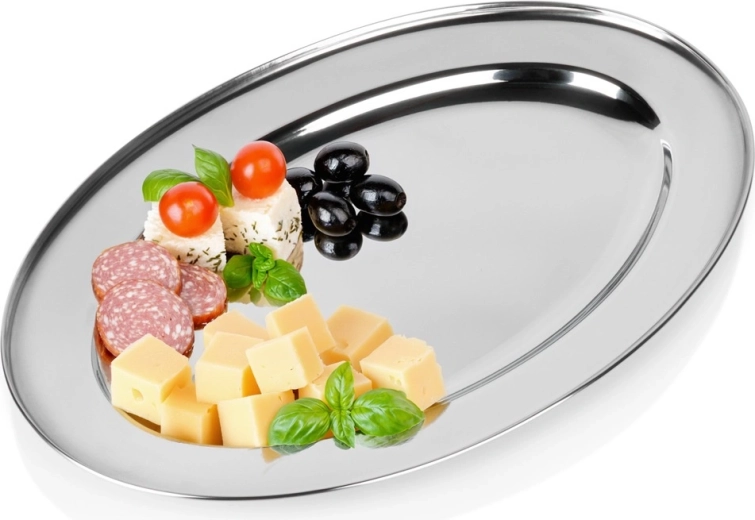 Bandeja ovalada de servir de acero inoxidable 40 × 27 cm Vilde