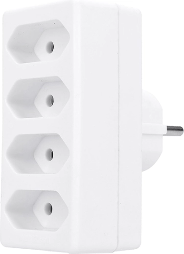 Solight ladrón de enchufe 4× tipo C (Euro), blanco - 1 pieza