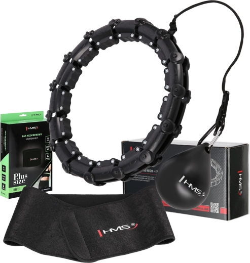 Set de hula hoop de masaje con peso HMS HHW11 y cinturón reductor lumbar HMS BR163 Plus Size